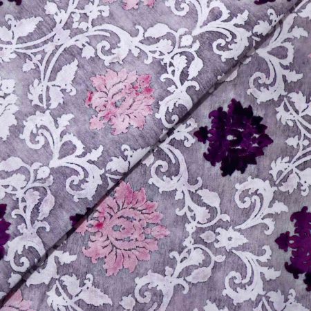 AS45225 Modal Silk Prints With Purple Floral Pattern Light Purple 2