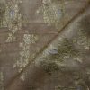 AS45329 Pure Dyeable Munga With Golden And White Flower Pattern Brown 2