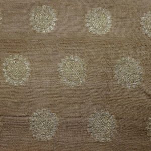 AS45336 Pure Dyeable Munga Circular Floral Pattern Brown 1