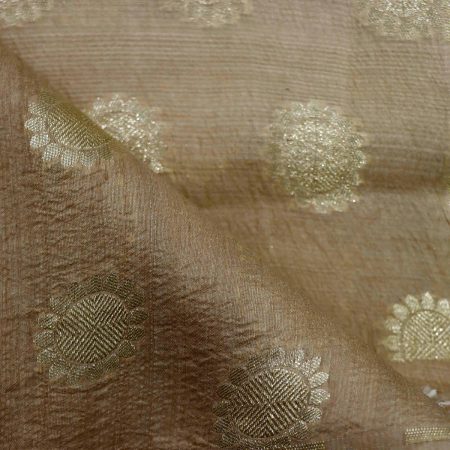AS45336 Pure Dyeable Munga Circular Floral Pattern Brown 2