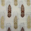 AS45353 Pure Dyeable Munga With Golden Copper Pattern White 1