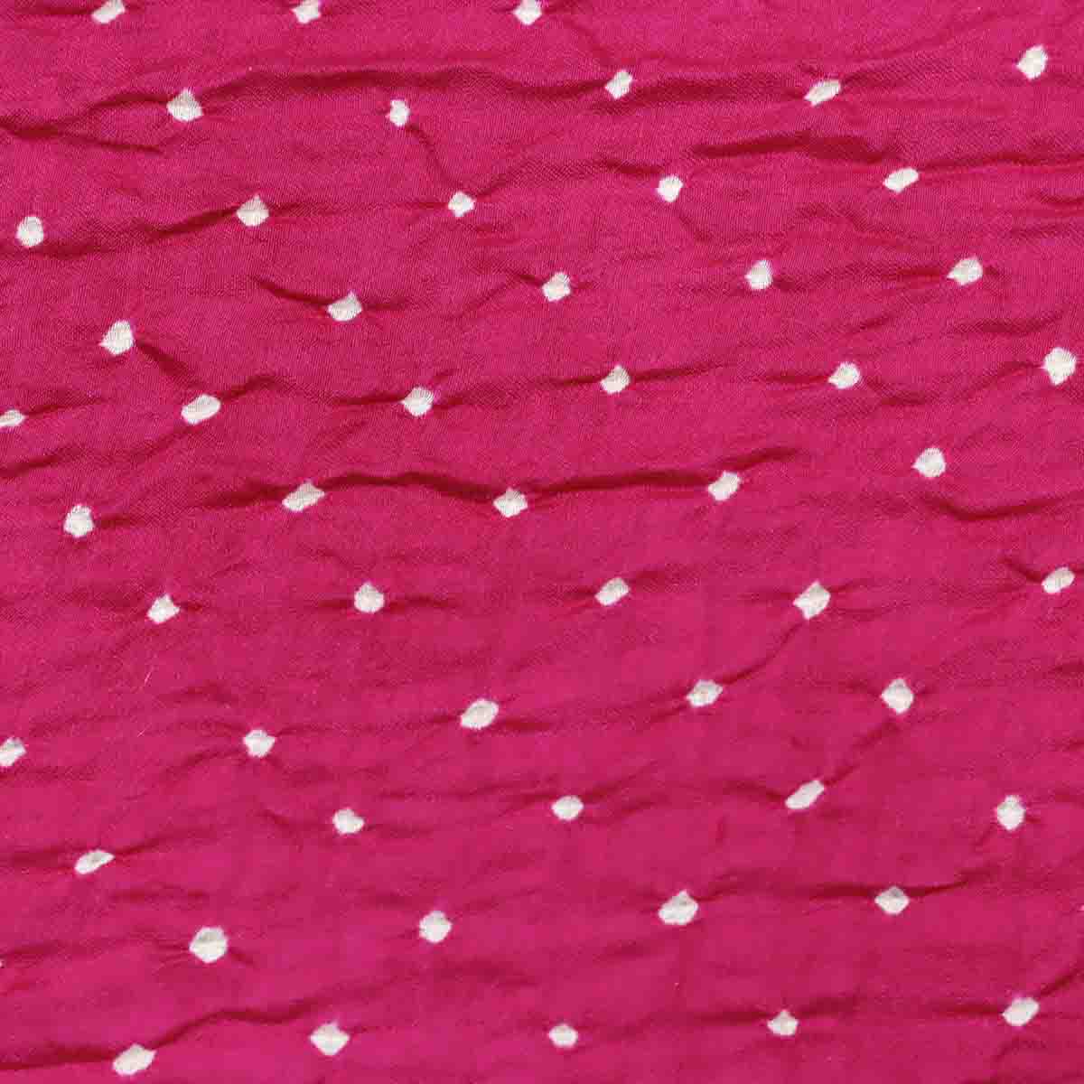 Pure Gajji Silk Bandhej Pink