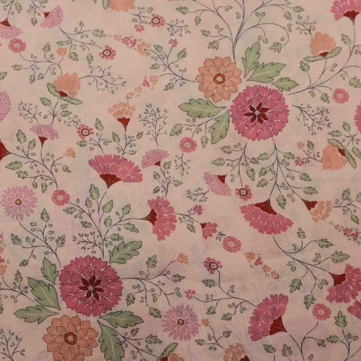 Pure Mul Cotton With Pink & Peach Floral Pattern (2)