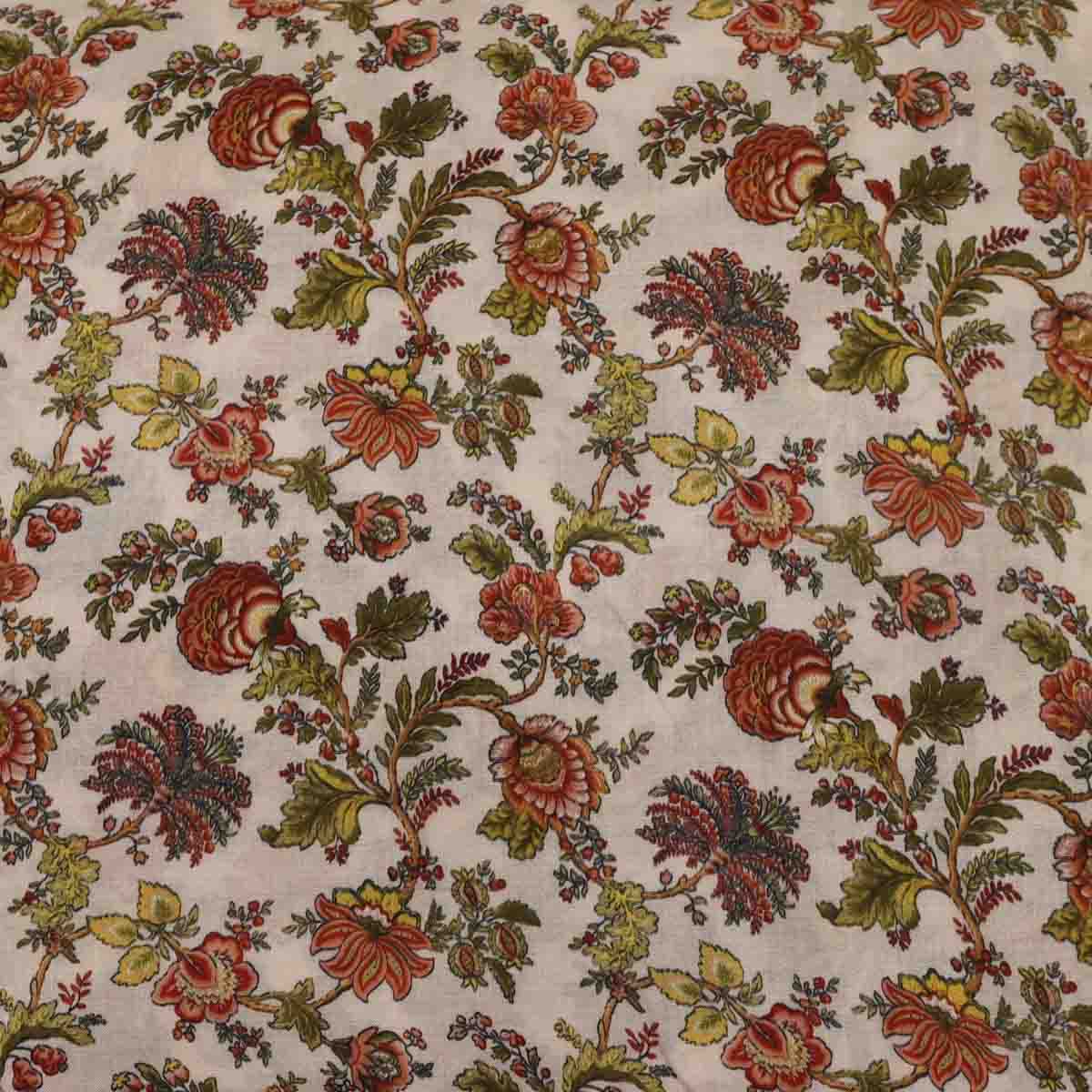 Pure Mul Cotton With Red Brown Floral Print (2)