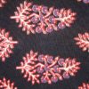 Black Exclusive Handloom Cotton Modal Ajrak With Pink And Violet Leaf Printed Fabric 2