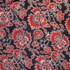 Black Exclusive Handloom Cotton Modal Ajrak With Red Floral Printed Fabric 1