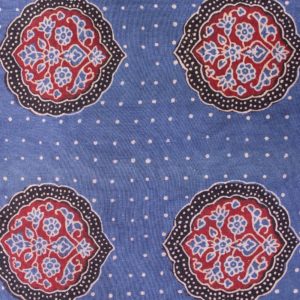 Blue Exclusive Handloom Cotton Modal Ajrak Floral Printed Design 1