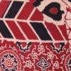 Brick Red Exclusive Handloom Cotton Modal Ajrak With Linear And Organic Printed Fabric 2