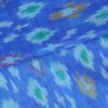 Exclusive Azure Blue Pure Handloom Silk Ikat With Multicolor Designed Fabric 3
