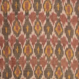 Exclusive Brown Palatte Pure Handloom Silk Ikat With Multicolor Designed Fabric 1
