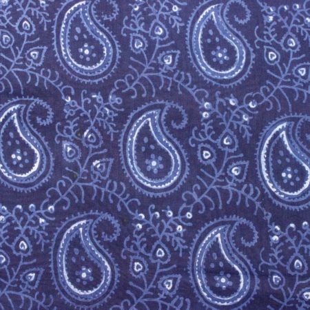 Indigo Blue Exclusive Handloom Cotton Ajrak Organic Printed Fabric 1