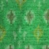 Intrigued Parakeet Green Raw Silk Ikat With Multi Color Geometrical Design Finely Knitted Fabric 2