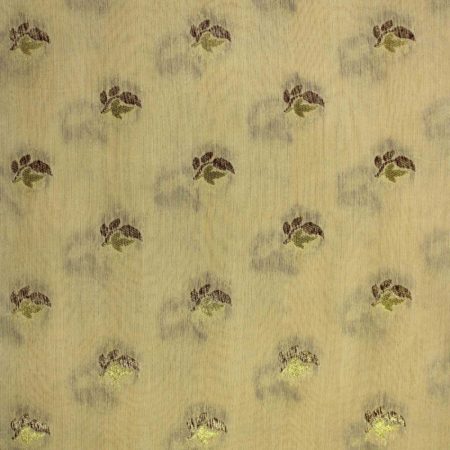 Katan Silk Beige Colored Floral Leaf Embroidered Fabric 1