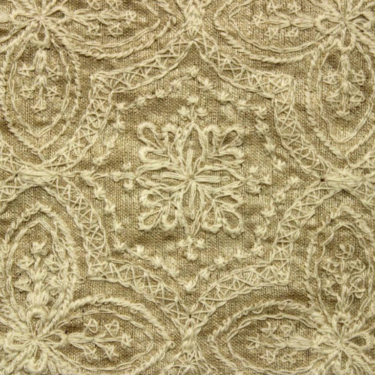 Muga Silk Beige Coloured Lucknowi Thread Type Dyeable With Highly Intrigued Handcrafted Floral Designed Fabric 2