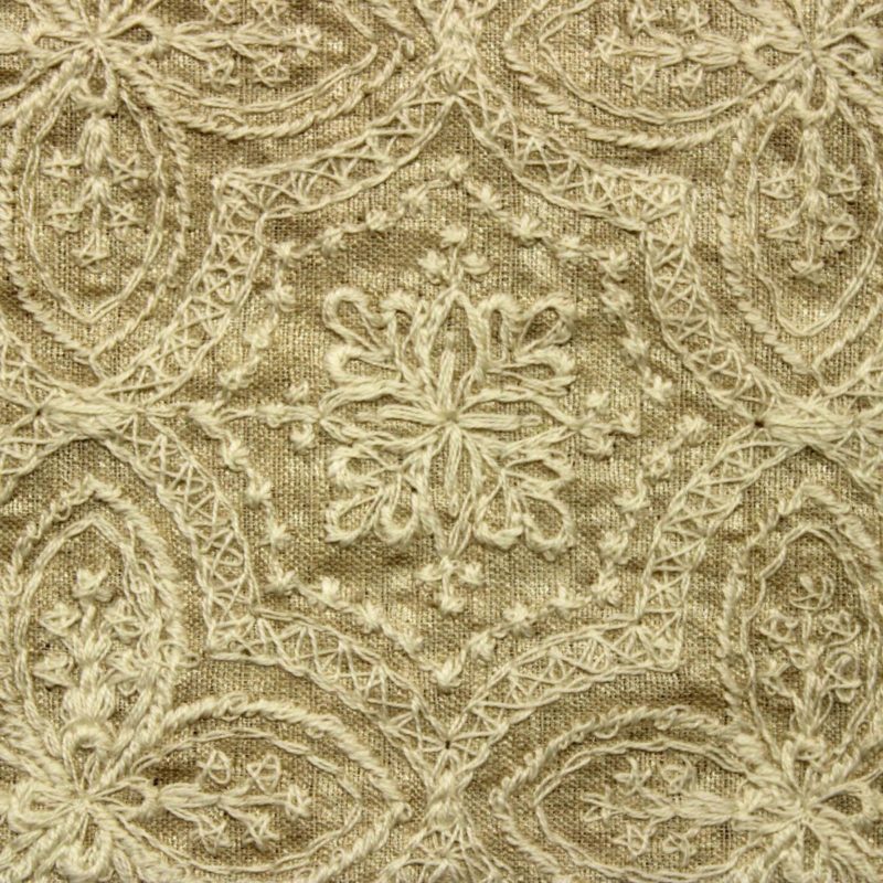 Muga Silk Beige Coloured Lucknowi Thread Type Dyeable With Highly Intrigued Handcrafted Floral Designed Fabric 2
