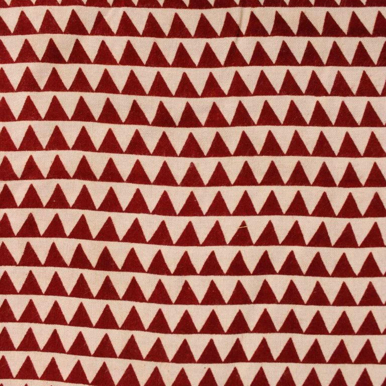 Off White And Red Exclusive Handloom Cotton Modal Ajrak With Triangle Printed Fabric 1