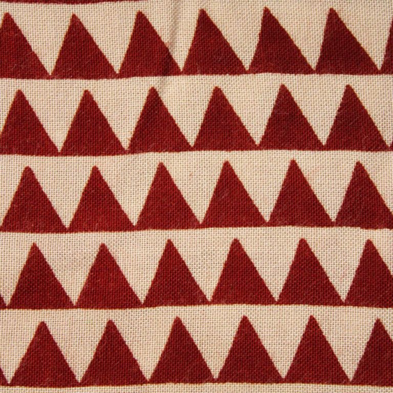 Off White And Red Exclusive Handloom Cotton Modal Ajrak With Triangle Printed Fabric 2
