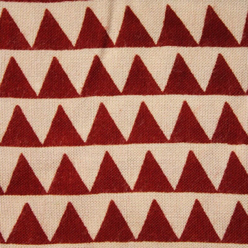 Off White And Red Exclusive Handloom Cotton Modal Ajrak With Triangle Printed Fabric 2