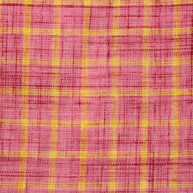Pure Handloom Cotton With Highlighted Chex Punch Pink 2