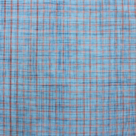 Pure Handloom Cotton With Highlighted Chex Turkish Blue 1