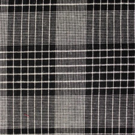 Pure Handloom Cotton With Highlighted Double Chex Black 1