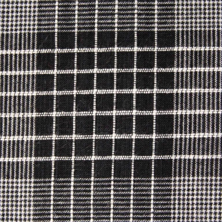 Pure Handloom Cotton With Highlighted Double Chex Black 2