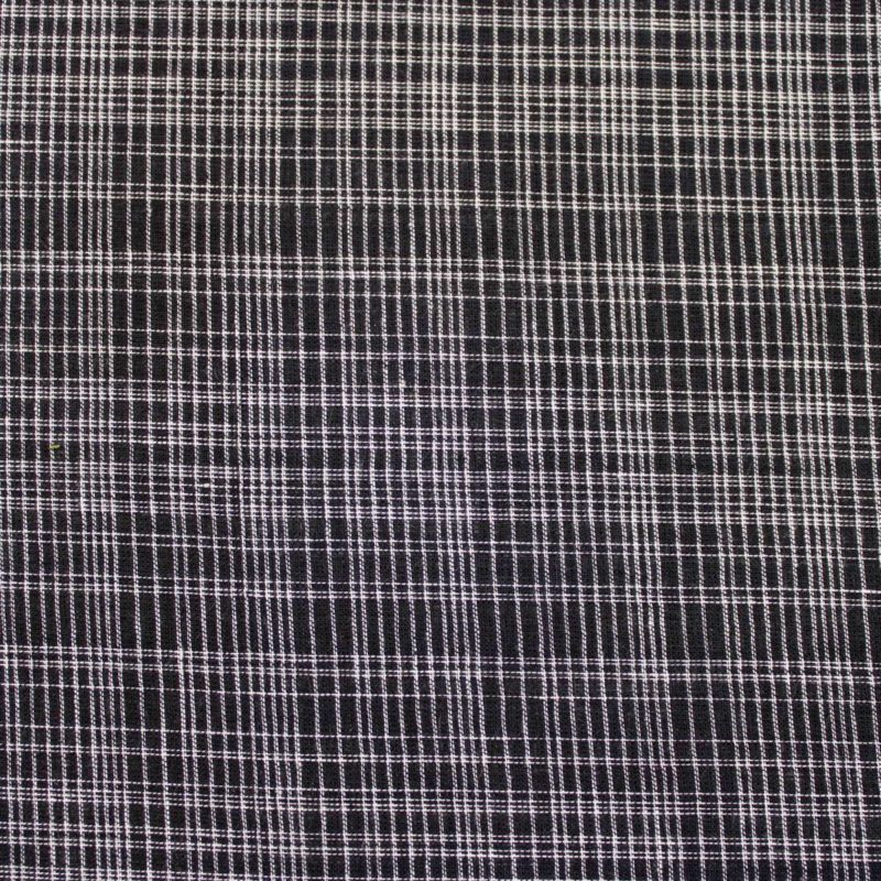 Pure Handloom Cotton With Highlighted Random Chex Black 1