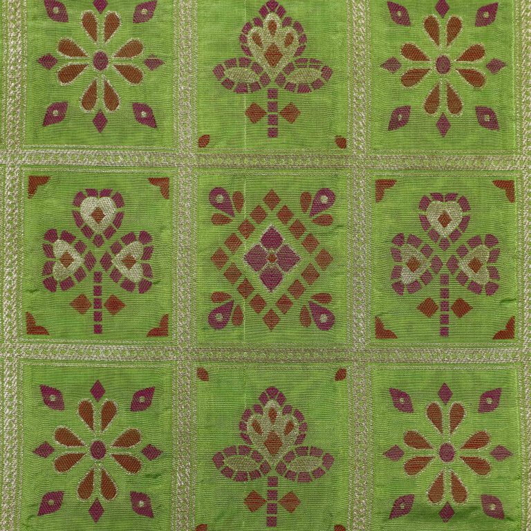 AS45010 Banarasi With Checked Pattern Parrot Green 1.jpg