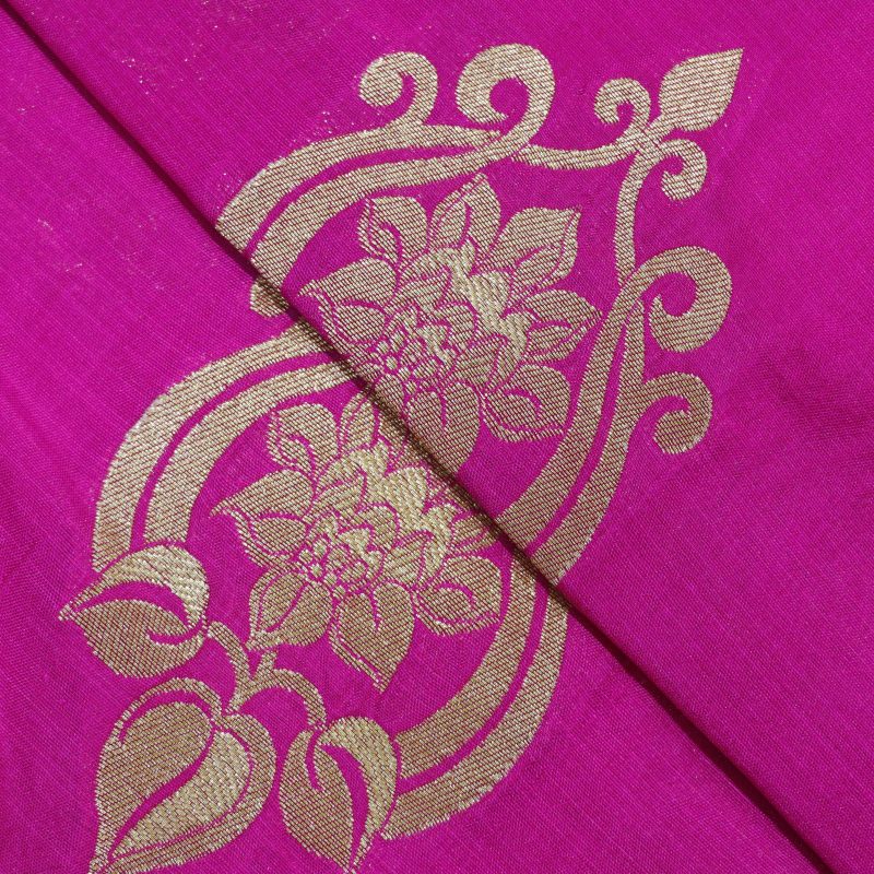 AS45043 Banarasi With Leafy Floral Pattern Fuchsia Pink 2.jpg
