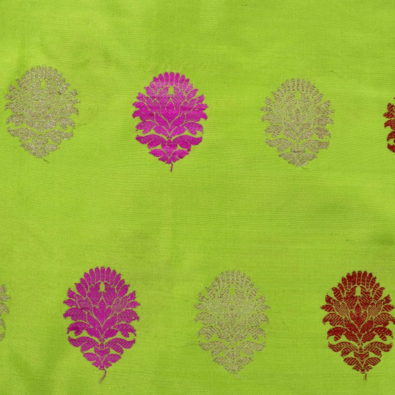 AS45056 Banarasi With Multicolor Floral Butti Lime Green 1.jpg