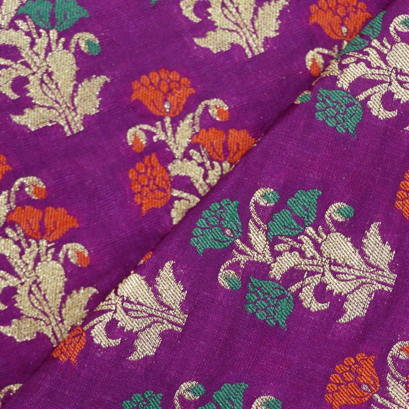 AS45106 Banarasi With Orange Green Floral Pattern Purple 2.jpg