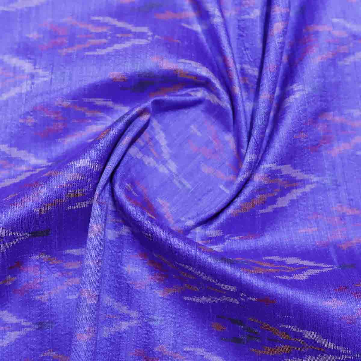 Pure Raw Silk Ikkat Dark Purple